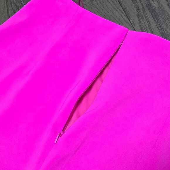 🆕️ Jay Godfrey Churchill Wide Leg Front Slit Dress Pants in Bright Fuchsia Pink - Picture 10 of 12